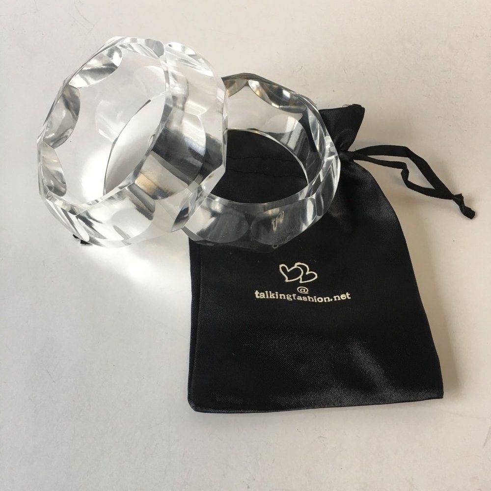 Clear Plastic Bangle Acrylic Translucent Bracelet… - image 3